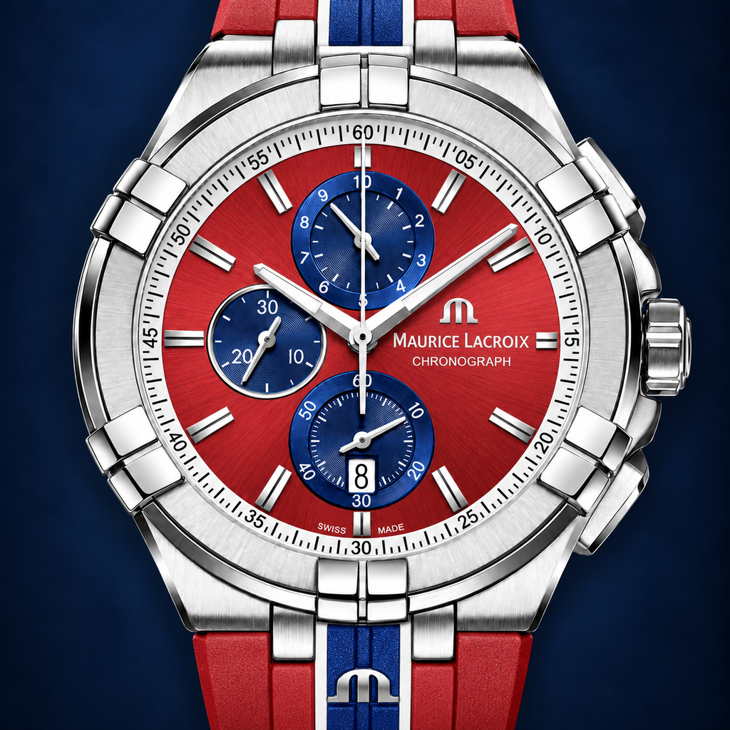 Maurice Lacroix AI1018-SS001-530-6 — dial and bezel detail