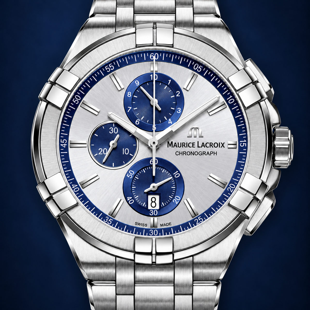 Maurice Lacroix AI1018-SS002-131-1 — dial and bezel detail
