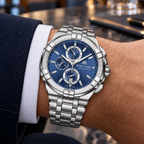 Maurice Lacroix AI1018-SS002-430-1 — on a man's wrist with premium tailoring