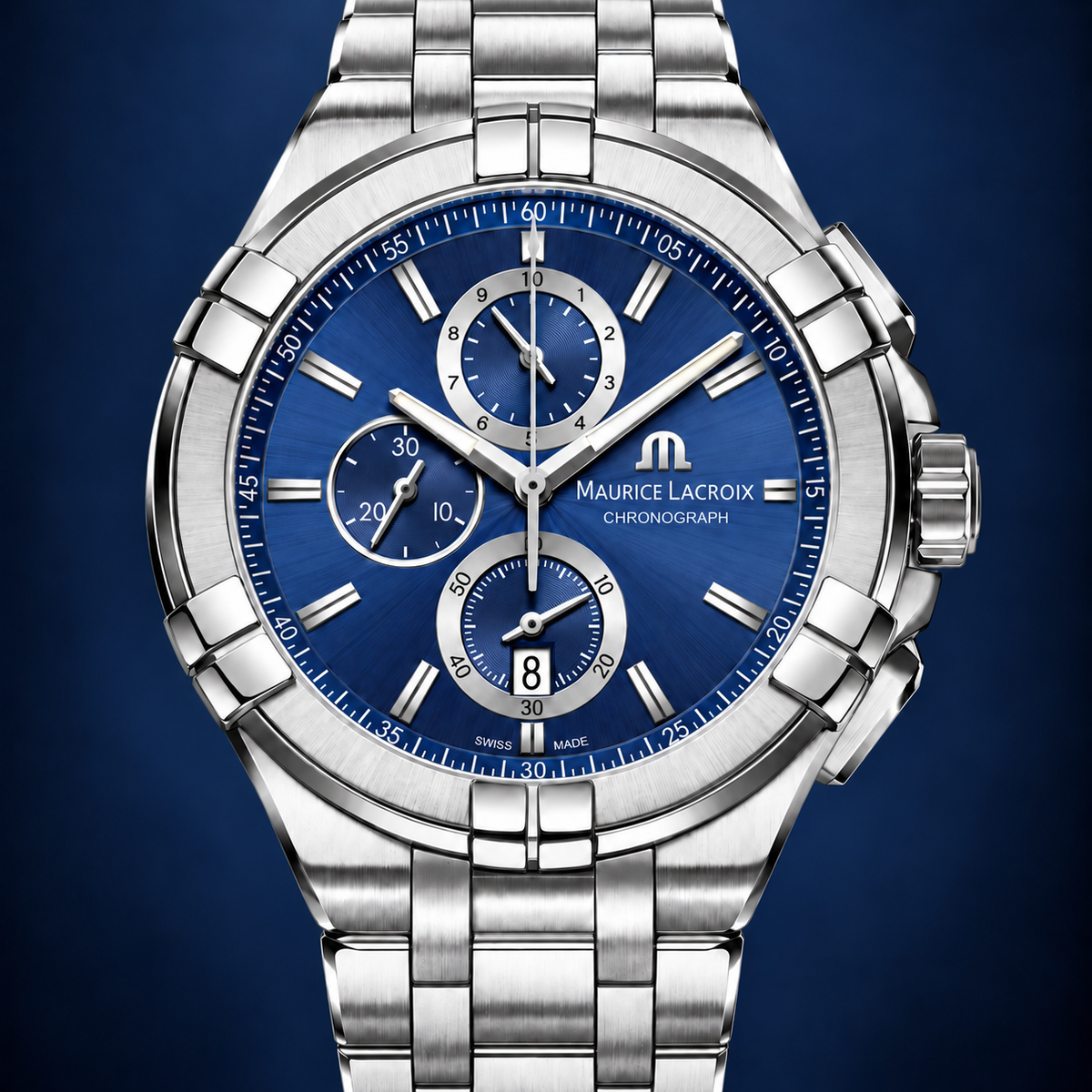 Maurice Lacroix AI1018-SS002-430-1 — dial and bezel detail