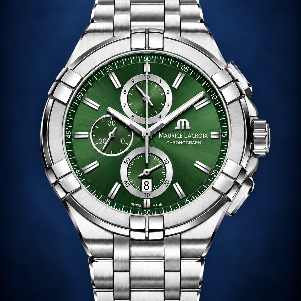 Maurice Lacroix AI1018-SS002-630-1 — dial and bezel detail