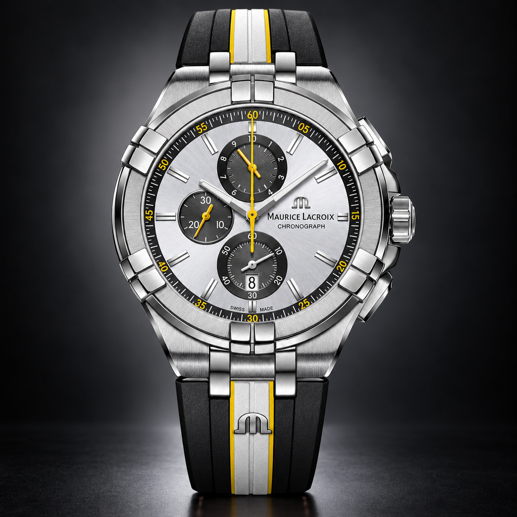 Maurice Lacroix AI1018-TT030-130-K — dial and bezel detail