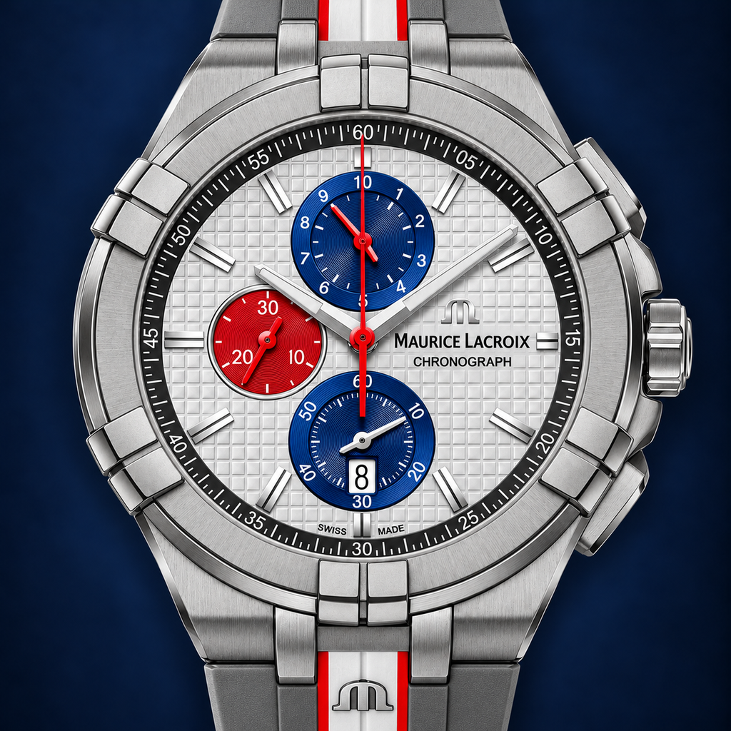 Maurice Lacroix AI1018-TT031-130-2 — dial and bezel detail