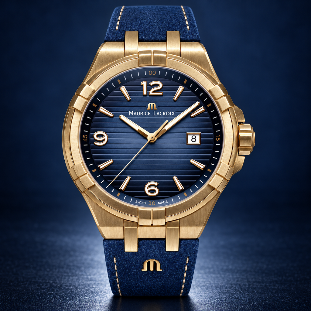 Maurice Lacroix AI1028-BRZ01-420-1 — dial and bezel detail