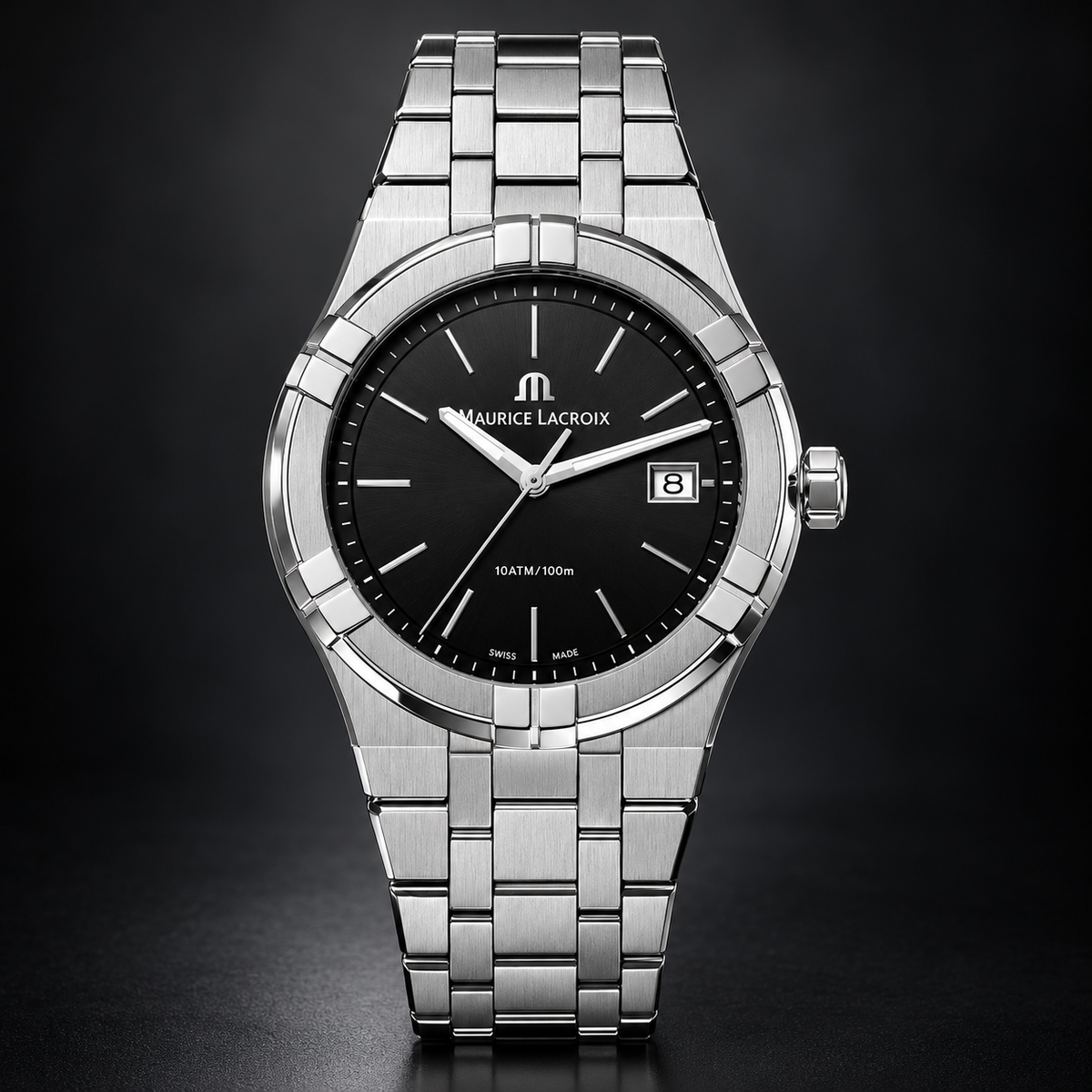 Maurice Lacroix AI1108-SS002-330-1 — dial and bezel detail