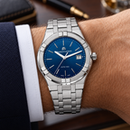 Maurice Lacroix AI1108-SS002-430-1 — men's wrist with premium tailoring