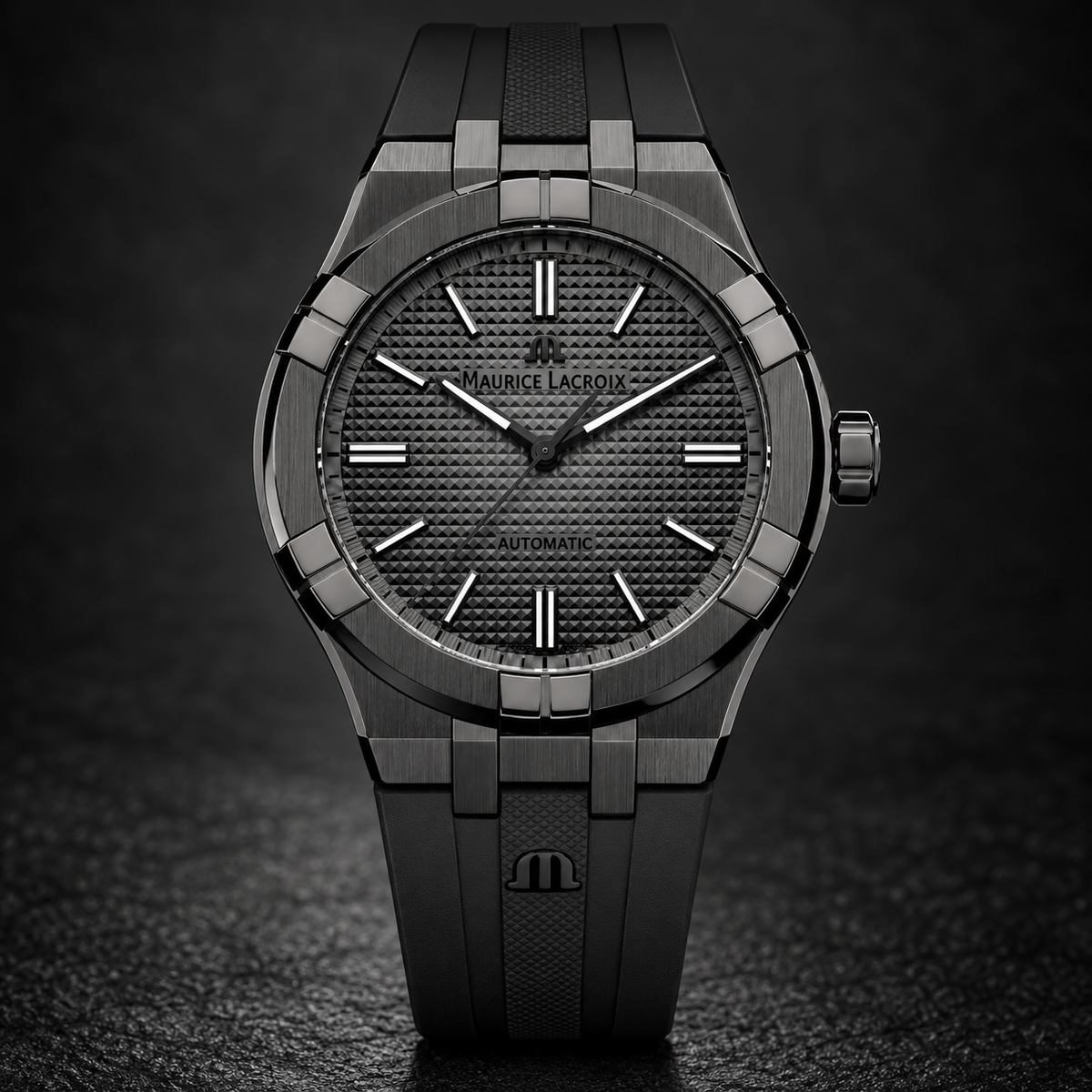 Maurice Lacroix AI6008-PVB00-330-2 — dial and bezel detail