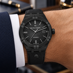 Maurice Lacroix AI6008-PVB01-330-1 — men's wrist with premium tailoring