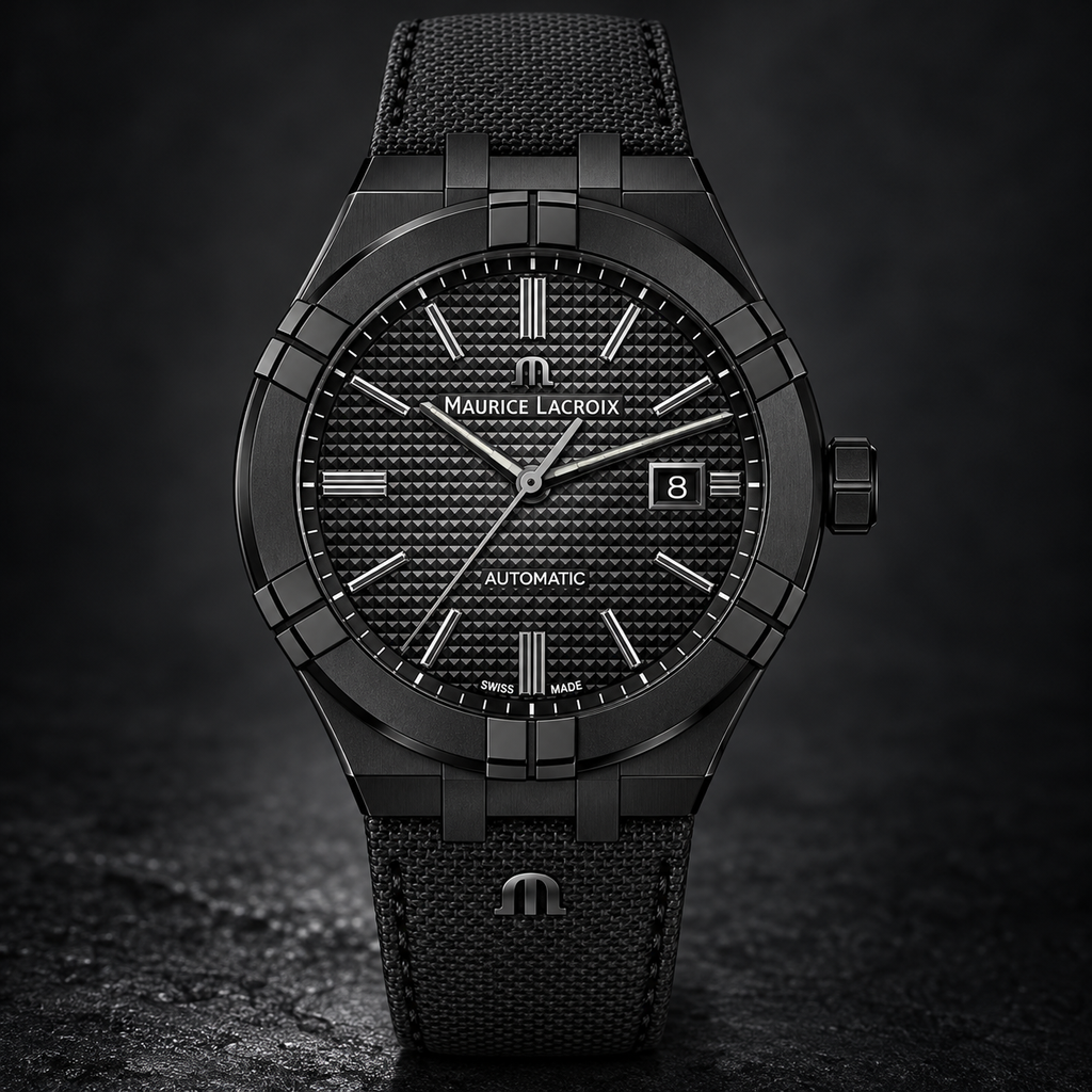 Maurice Lacroix AI6008-PVB01-330-1 — dial and bezel detail