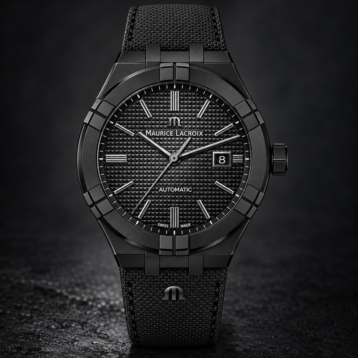Maurice Lacroix AI6008-PVB01-330-1 — dial and bezel detail