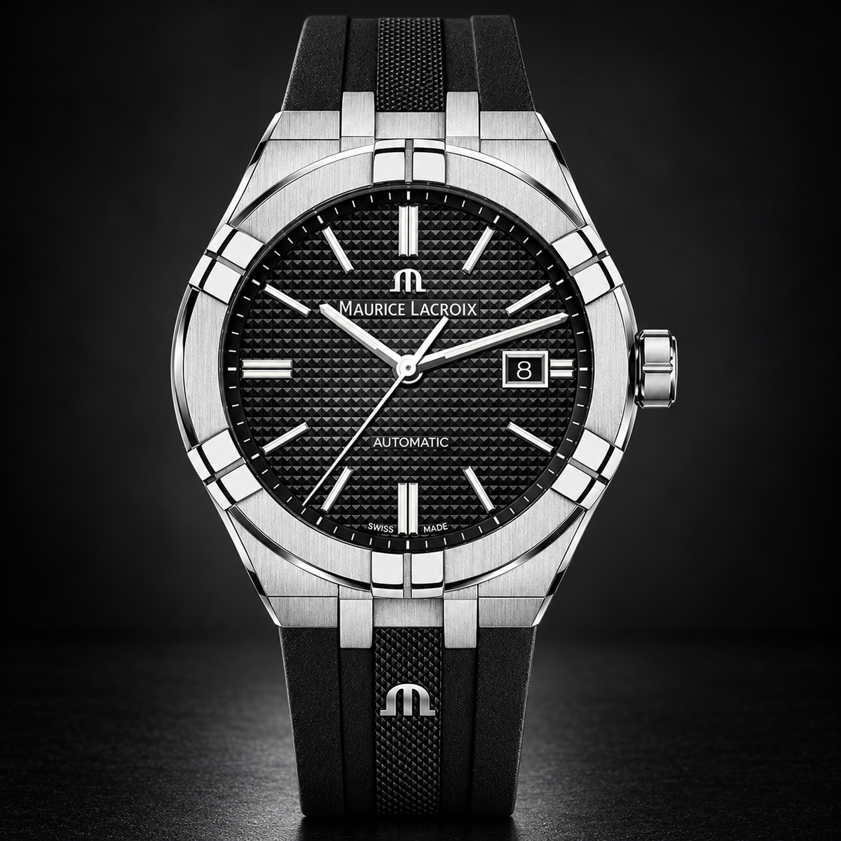 Maurice Lacroix AI6008-SS000-330-2 — dial and bezel detail