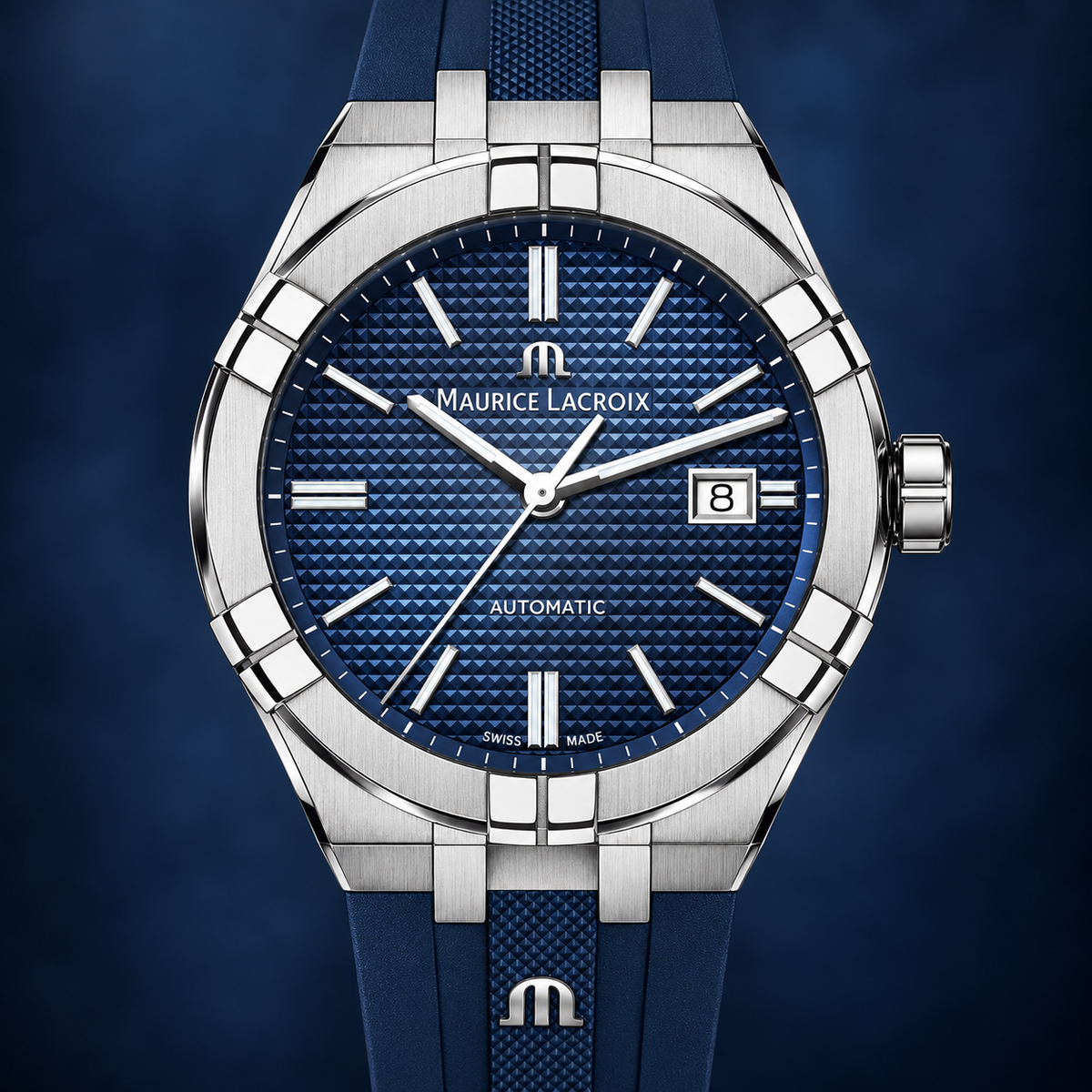 Maurice Lacroix AI6008-SS000-430-4 — dial and bezel detail