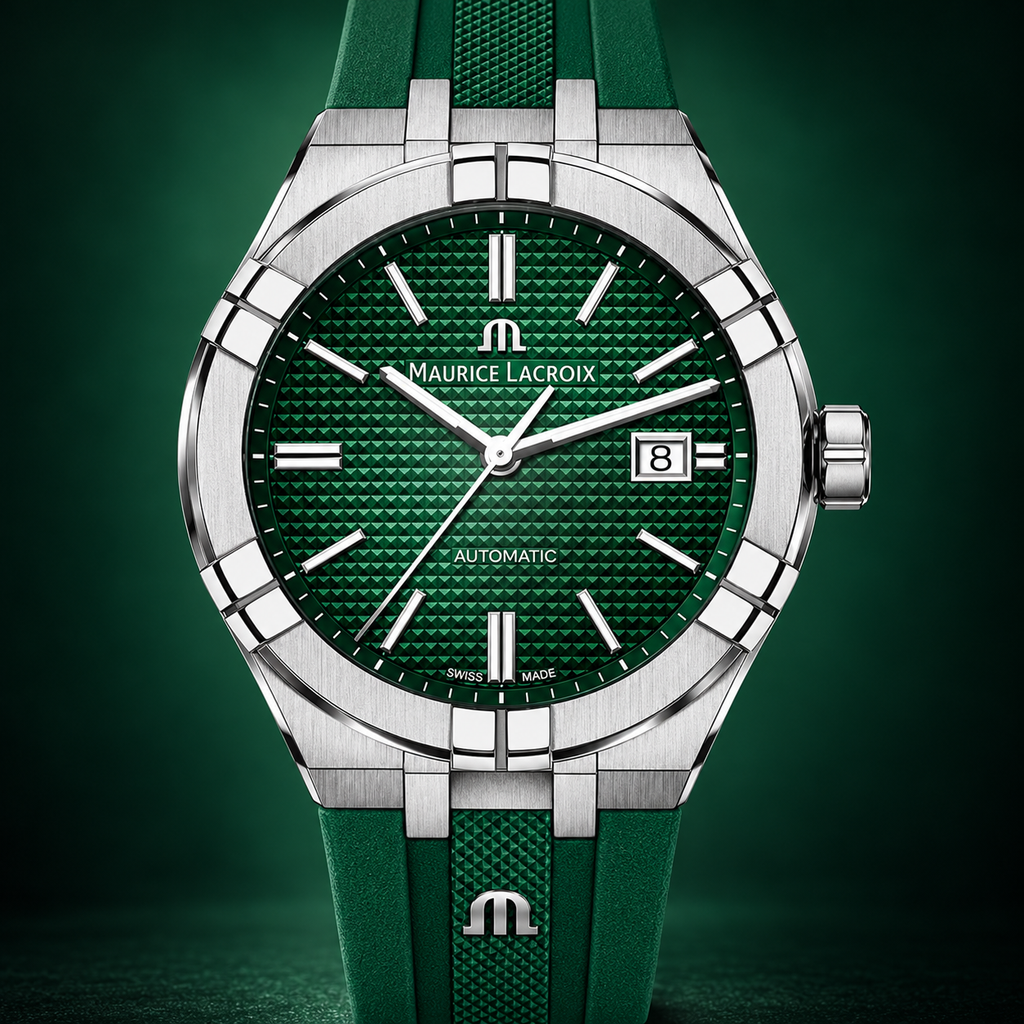 Maurice Lacroix AI6008-SS000-630-5 — dial and bezel detail