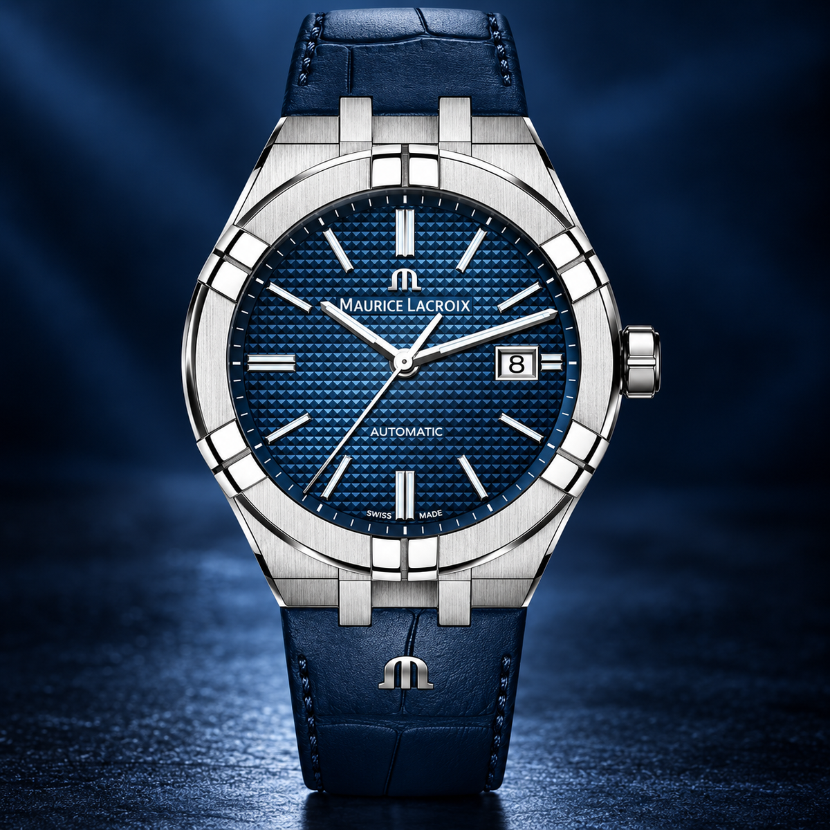 Maurice Lacroix AI6008-SS001-430-1 — dial and bezel detail