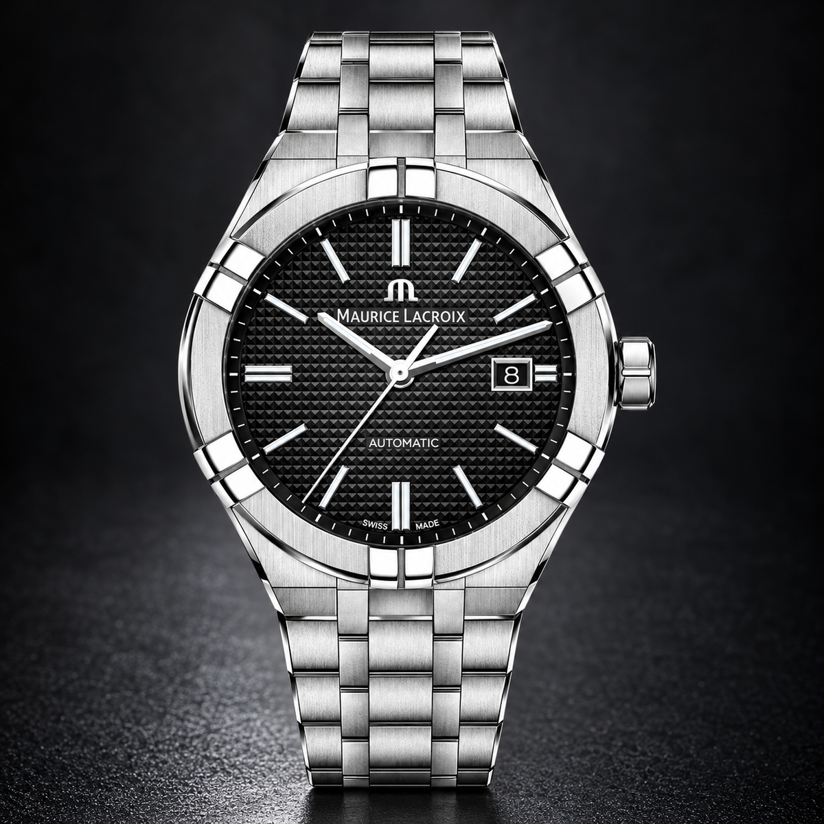Maurice Lacroix AI6008-SS002-330-1 — dial and bezel detail