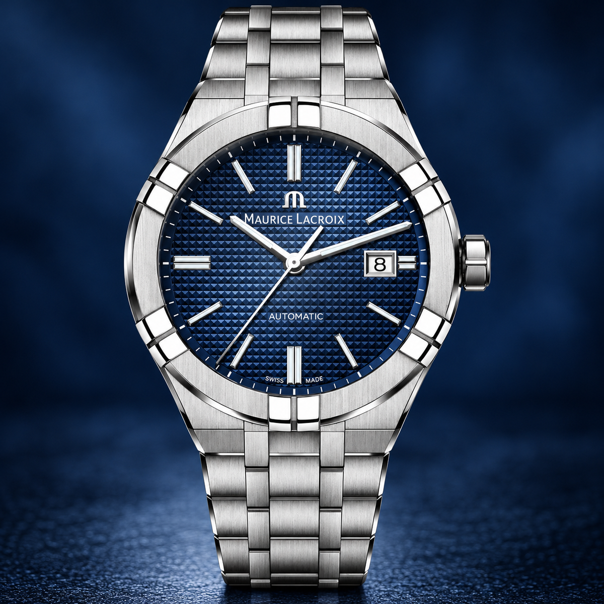 Maurice Lacroix AI6008-SS002-430-1 — dial and bezel detail