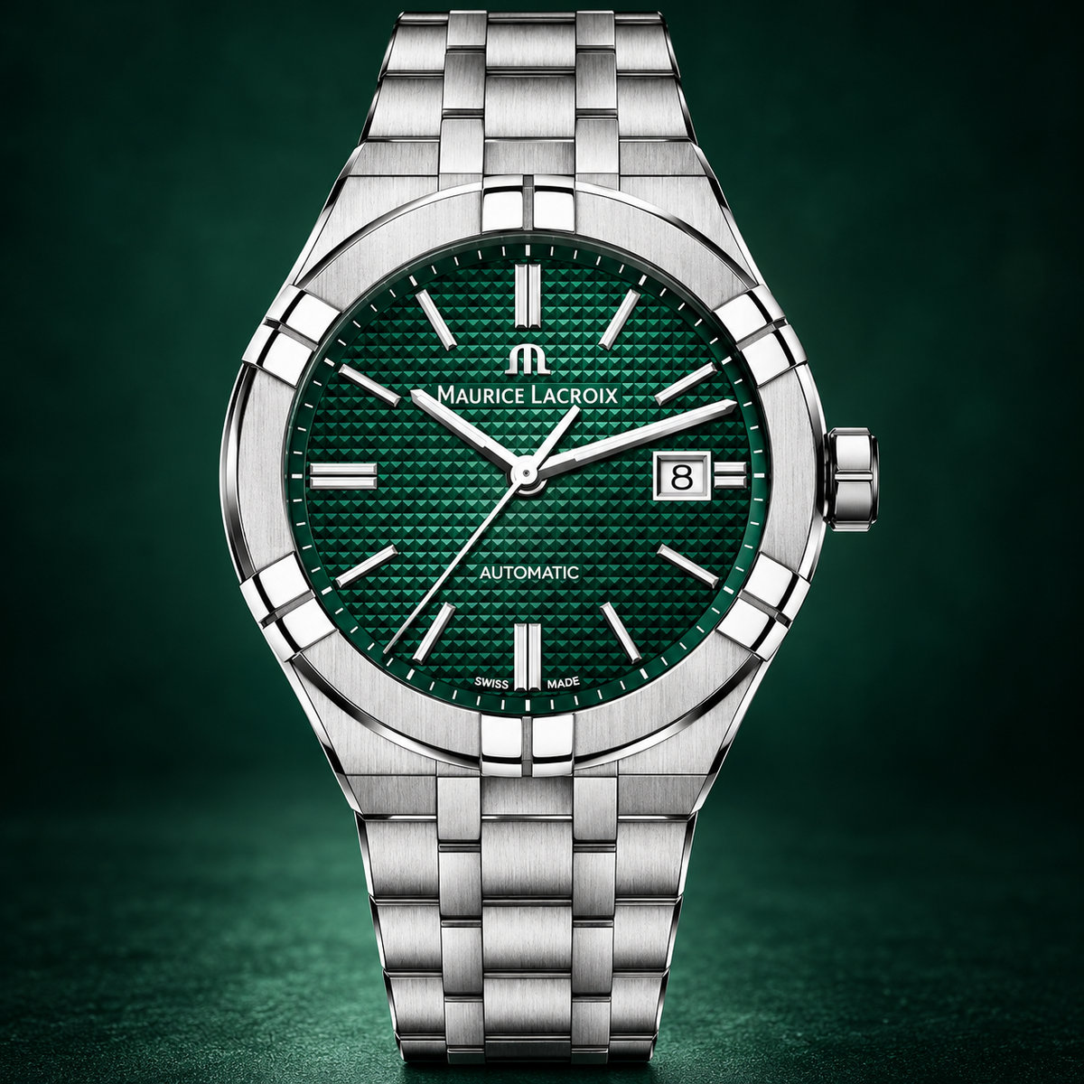Maurice Lacroix AI6008-SS002-630-1 — dial and bezel detail