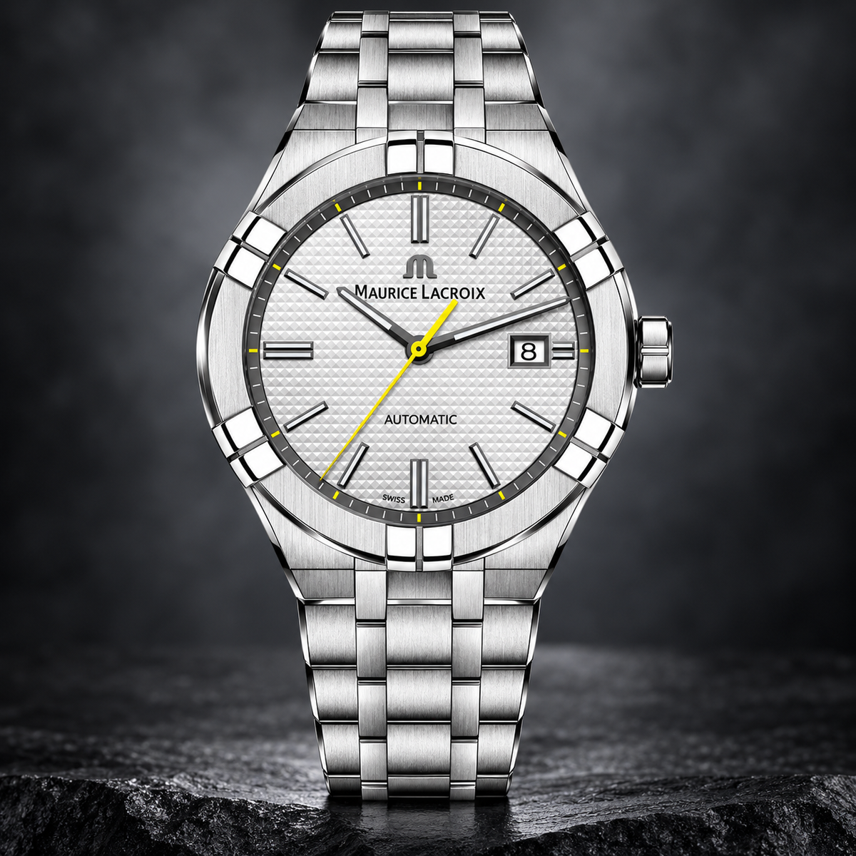 Maurice Lacroix AI6008-SS00F-231-A — dial and bezel detail