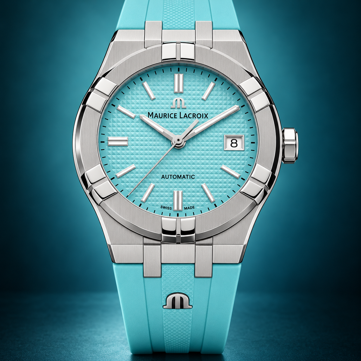 Maurice Lacroix AI6008-SS00F-431-1 — dial and bezel detail