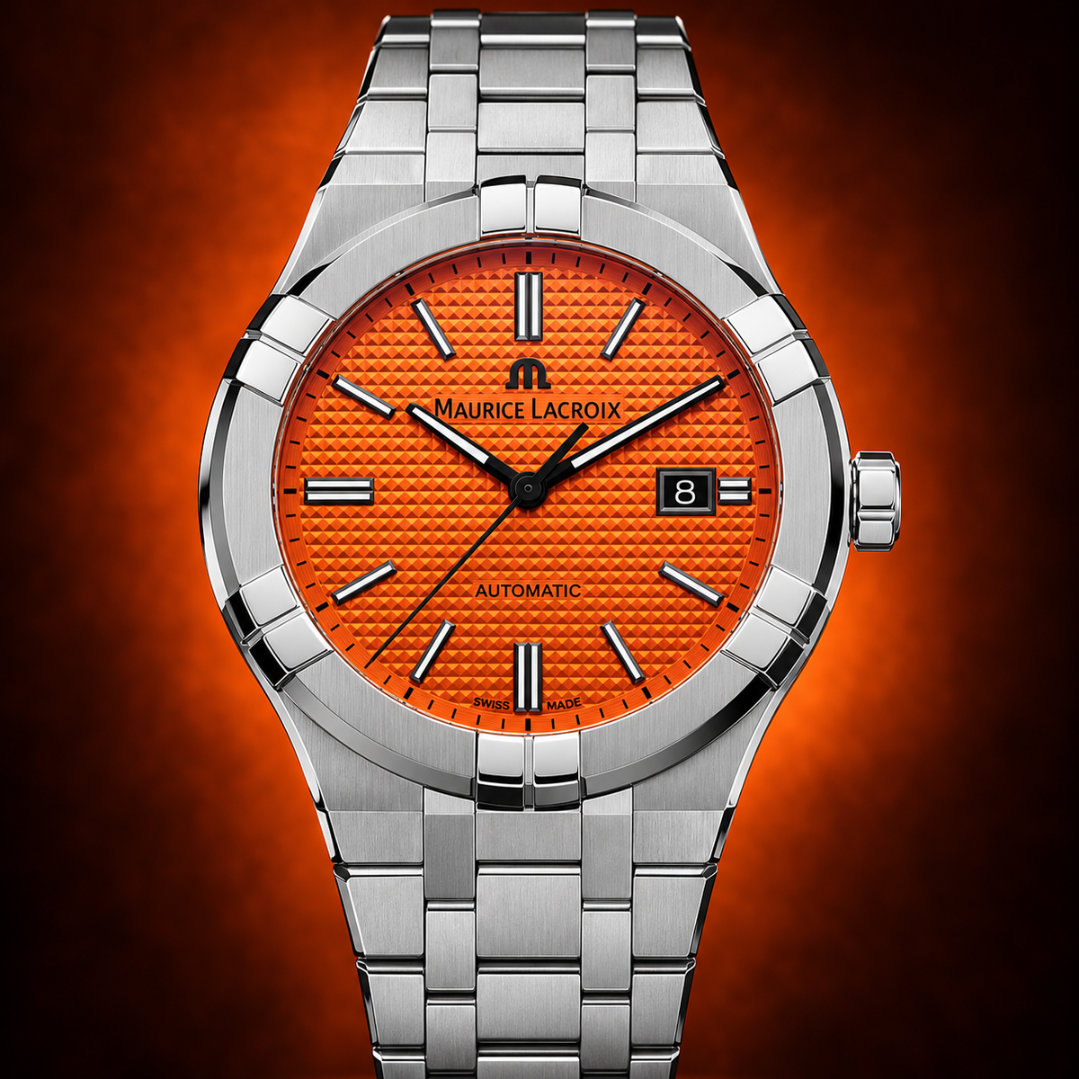 Maurice Lacroix AI6008-SS00F-530-E — dial and bezel detail
