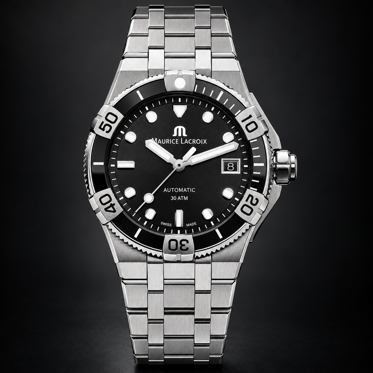Maurice Lacroix AI6057-SSL22-330-1 — dial and bezel detail