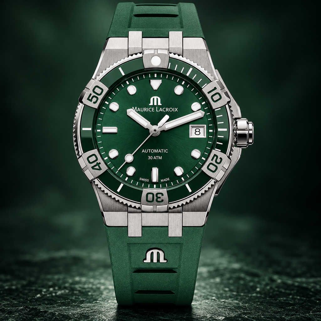 Maurice Lacroix AI6057-SSL50-630-5 — dial and bezel detail