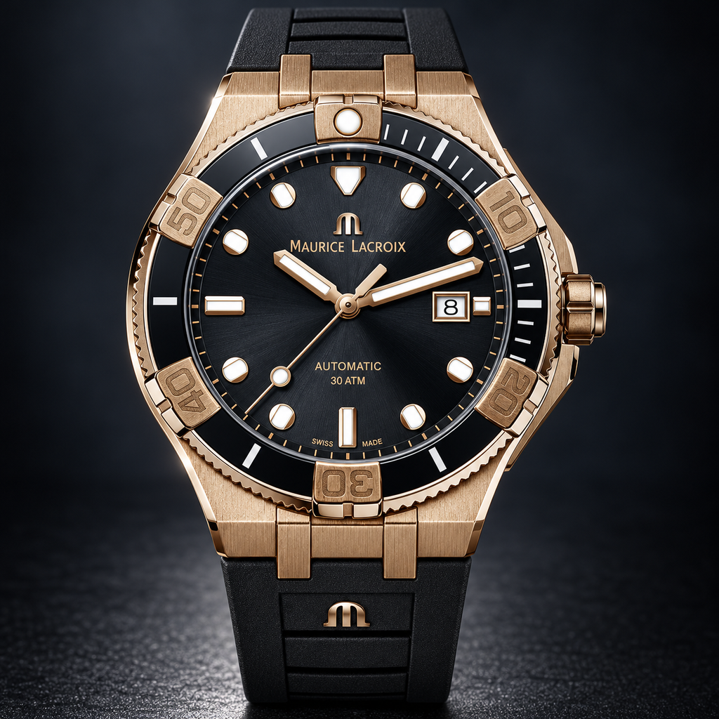 Maurice Lacroix AI6058-BRZ0B-330-2 — dial and bezel detail