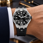 Maurice Lacroix AI6058-SS001-330-1 — men's wrist with premium tailoring