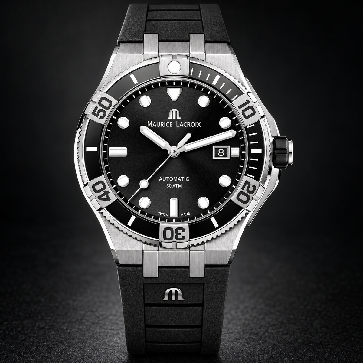 Maurice Lacroix AI6058-SS001-330-1 — dial and bezel detail
