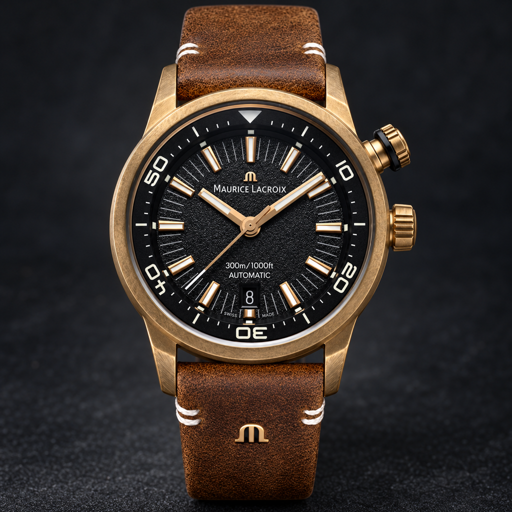 Maurice Lacroix PT6248-BRZ01-330-3 — dial and bezel detail