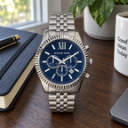Michael Kors MK8280 men's navy chronograph, natural photograph 2