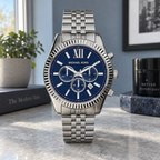 Michael Kors MK8280 men's navy chronograph, natural photograph 5