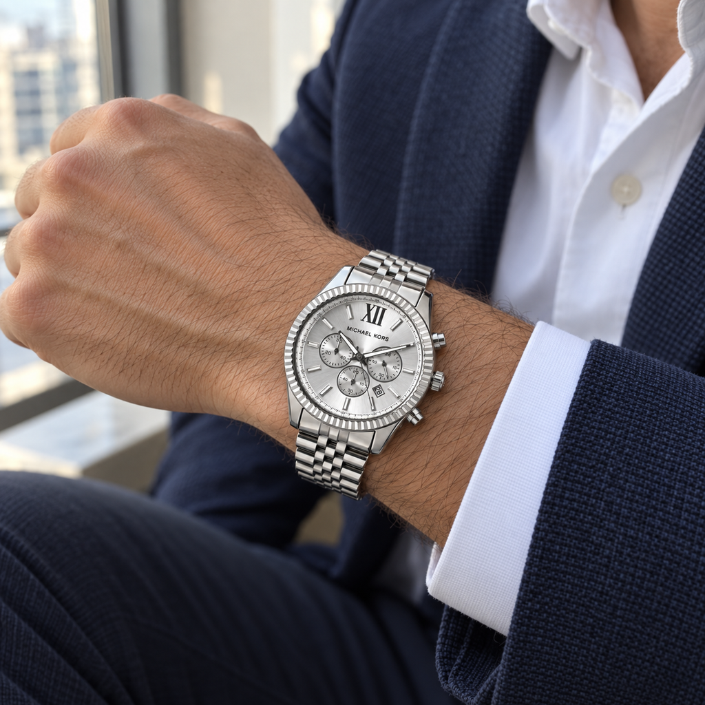 Michael Kors MK8405 men's watch, naturally proportioned on wrist