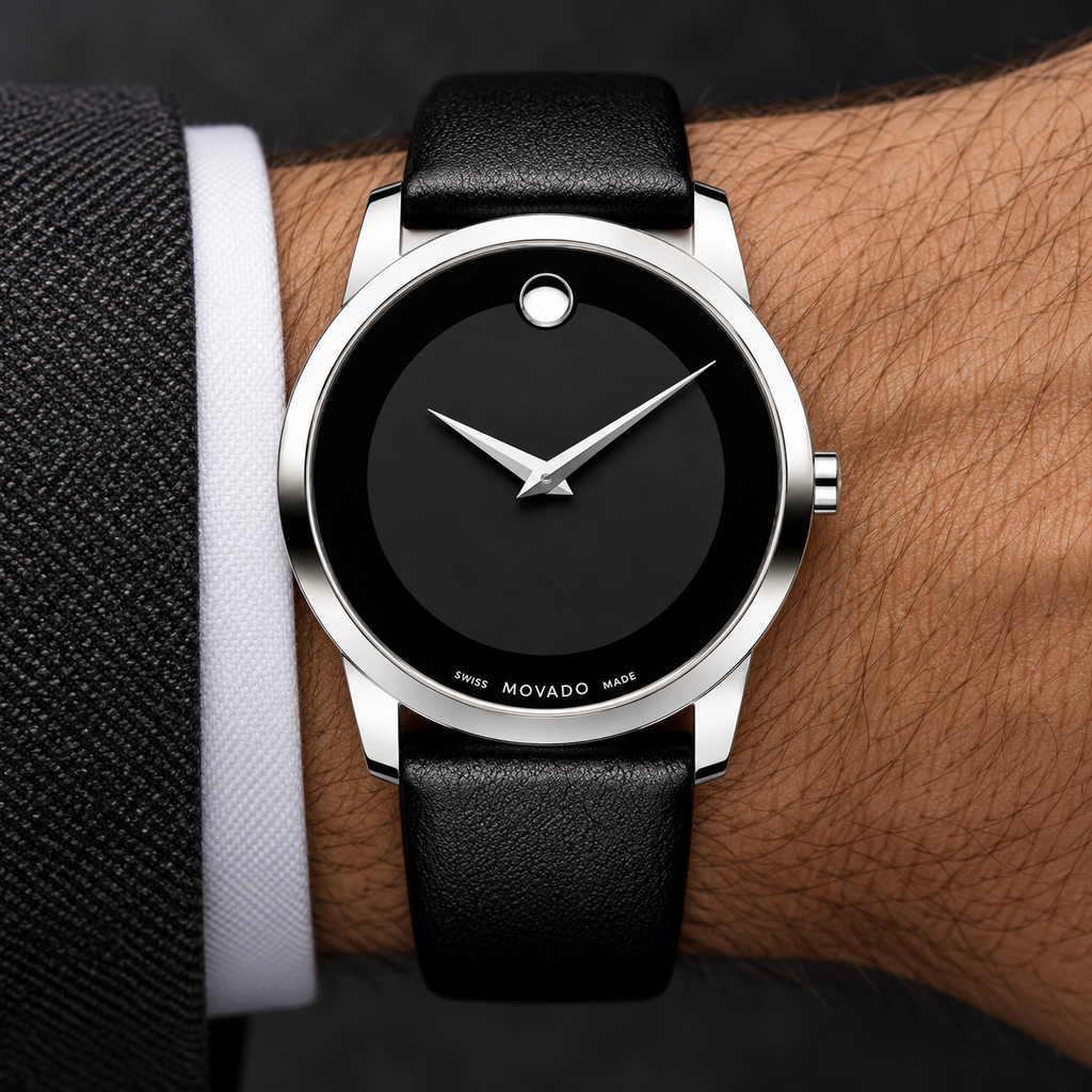 Movado Museum Classic 40mm Black Dial Men's Watch 0606502 — wrist