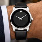 Movado Museum Classic 40mm Black Dial Men's Watch 0606502 — dial detail