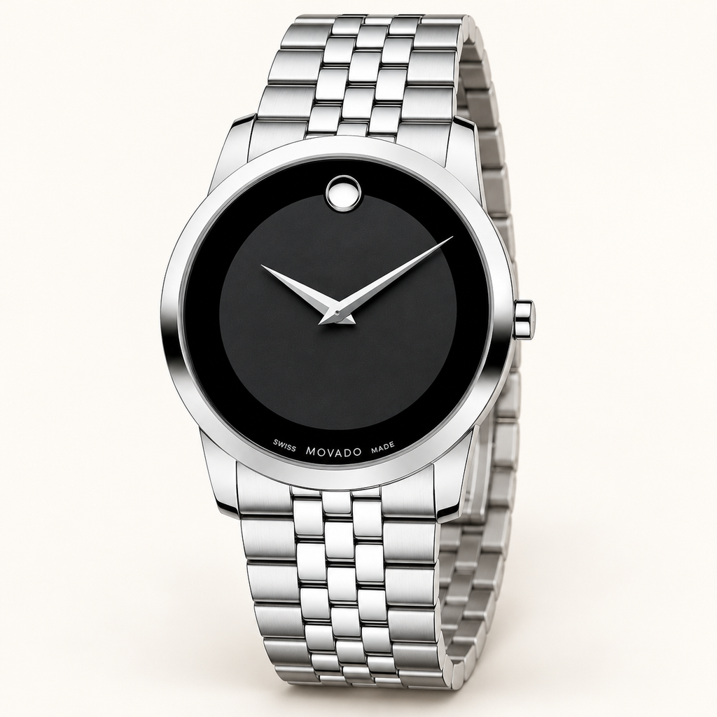 Movado Museum 40mm Black Dial Men's Watch 0606504 — 03 three quarter