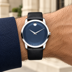 Movado Museum 40mm Blue Dial Men's Watch 0606610 — wrist alternate