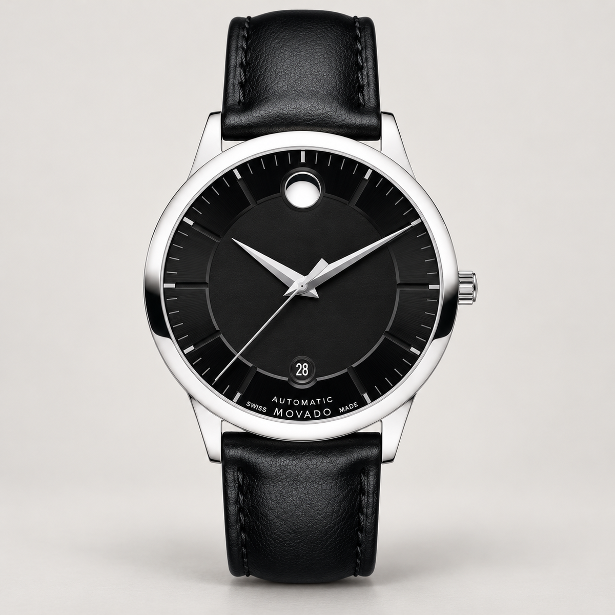 Movado 1881 Automatic 39.5mm Black Dial Men's Watch 0606873 — front