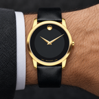 Movado Museum 40mm Black Dial Men's Watch 0606876 — wrist