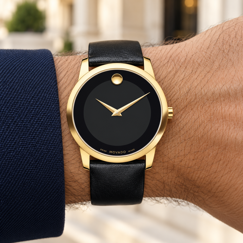 Movado Museum 40mm Black Dial Men's Watch 0606876 — wrist alternate