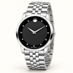 Movado Museum Classic 40mm Black Dial Men's Watch 0606878 — three quarter