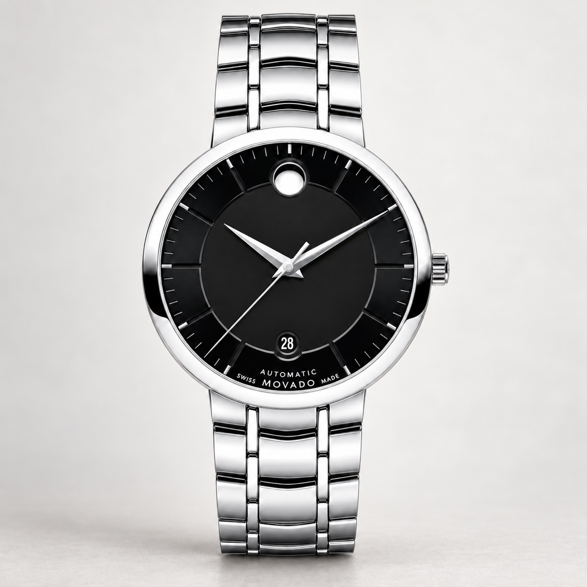 Movado 1881 Automatic 39.5mm Black Dial Men's Watch 0606914 — front