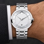 Movado 1881 Automatic 39.5mm Silver Dial Men's Watch 0606915 — wrist