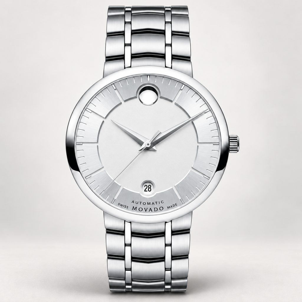 Movado 1881 Automatic 39.5mm Silver Dial Men's Watch 0606915 — front