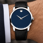 Movado Museum Classic 40mm Blue Dial Men's Watch 0607013 — dial detail