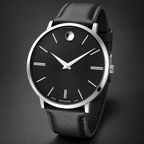 Movado Ultra Slim 40mm Black Dial Men's Watch 0607086 — three quarter