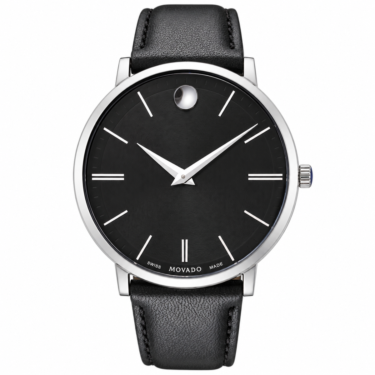 Movado Ultra Slim 40mm Black Dial Men's Watch 0607086 — dial detail
