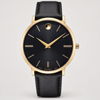 Movado Ultra Slim 40mm Black Dial Men's Watch 0607087 — front