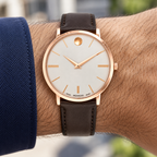 Movado Ultra Slim 40mm Silver Dial Men's Watch 0607089 — wrist alternate