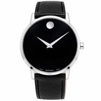 Movado Museum Classic 40mm Black Dial Men's Watch 0607194 — dial detail